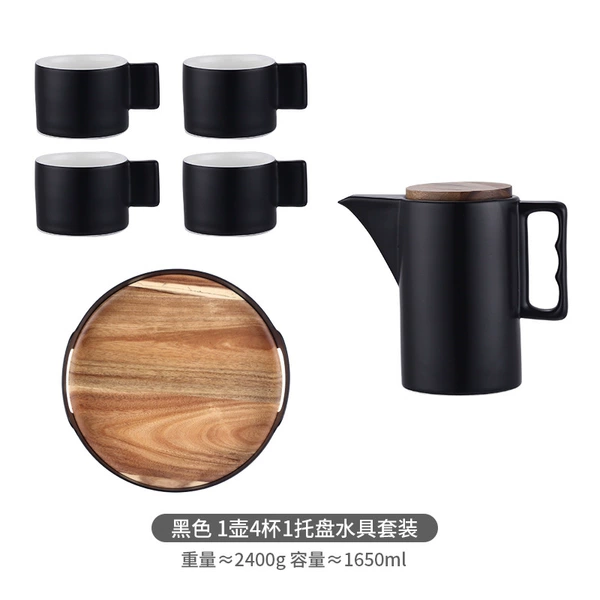 Black-1 pot 4 cups, 1 tray water tool set