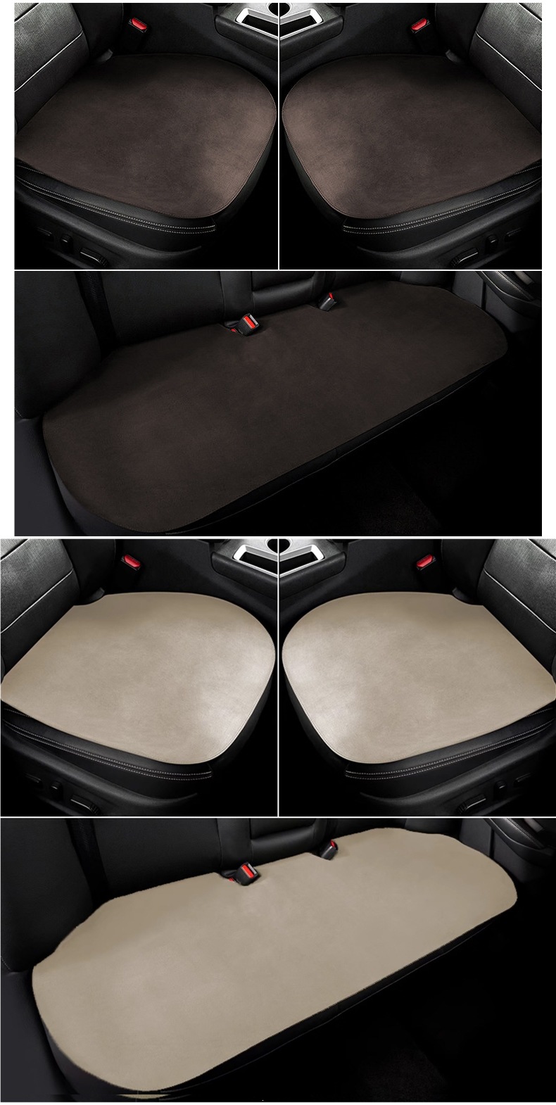High-end suede car seat cushion, suitable for all seasons, single-piece rear seat cushion, green car seat cushion for women