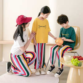 灯笼裤儿童男童夏季防蚊裤女童绵绸薄款韩版灯笼裤亲子女款垮裤潮