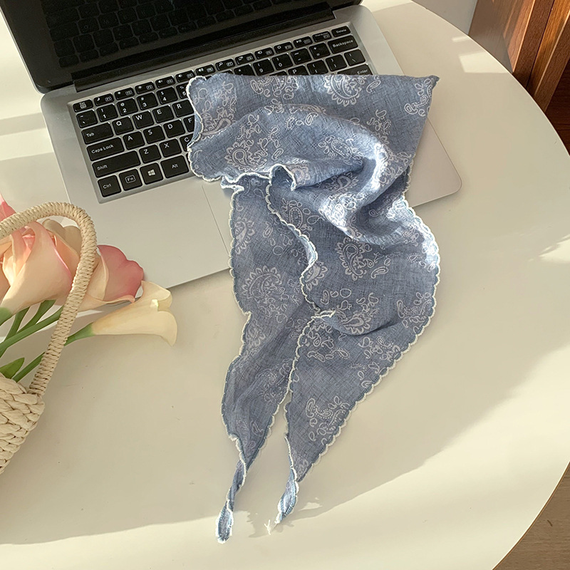Paquete de pañuelo de mujer retrógrado toalla triangular japonesa y coreana toalla de muñeca accesorios para el cabello protector de cuello bufandas de protección solar