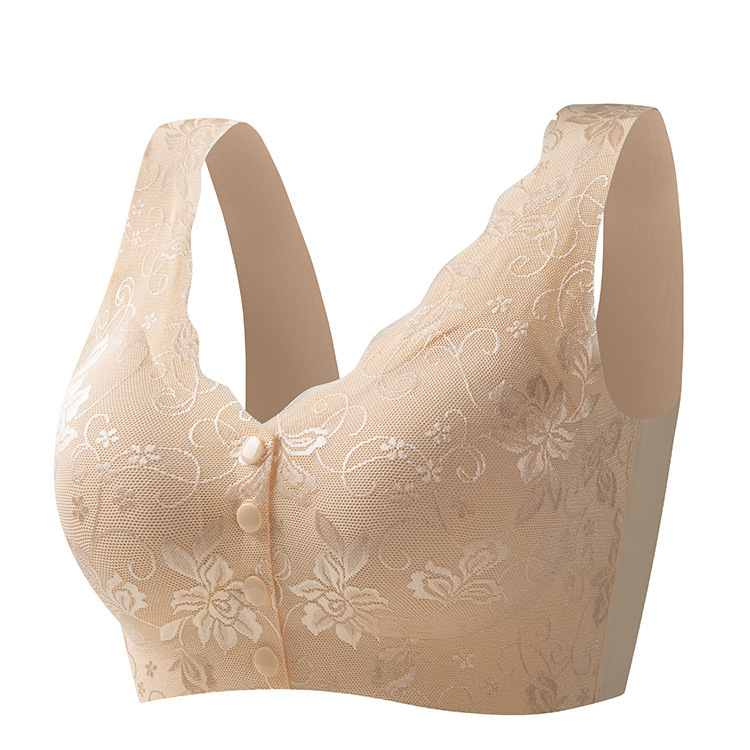 Front-Buttoned Nursing Bra, Seamless Underwear for Middle-Aged and Elderly People, Easy to Put on and Take Off, Detachable, Wire-Free Mom Bra Front-Buttoned Nursing Bra, Seamless Underwear for Middle-Aged and Elderly People, Easy to Put on and Take Off, Detachable, Wire-Free Mom Bra