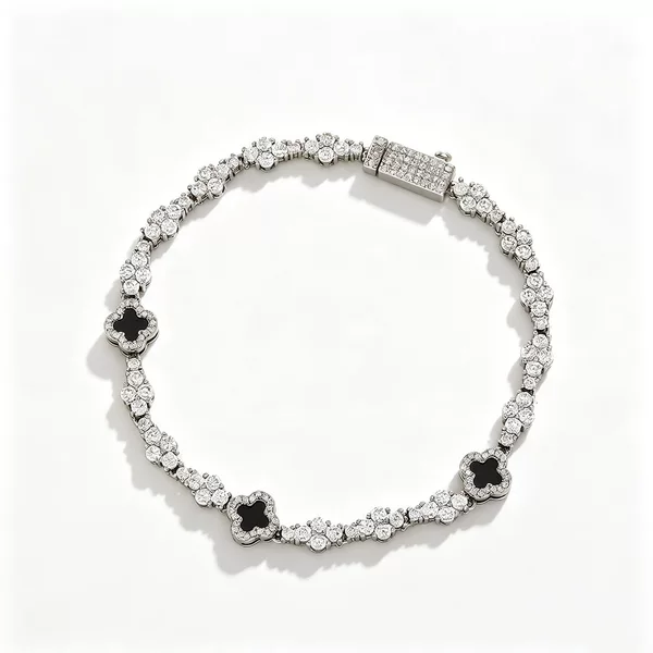 European and American Hip-Hop Amazon Four-Leaf Clover Bracelet Zircon Chain Tennis Chain Exquisite Women's High-End Bracelet Airplane Chain