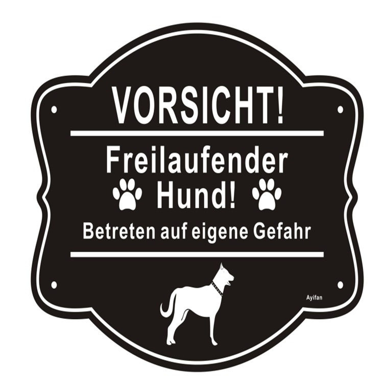 批量供应遛狗警示牌警示小狗便便尿尿铝板烤漆厂家销售亚马逊外贸