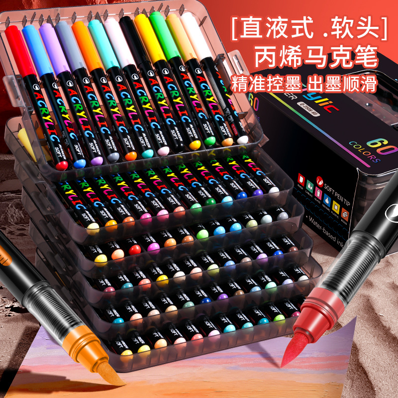 Nuevo tipo líquido directo de acrílico marcador de color plegable para estudiantes de jardín de infantes no tóxico pintado de arte marcador especial