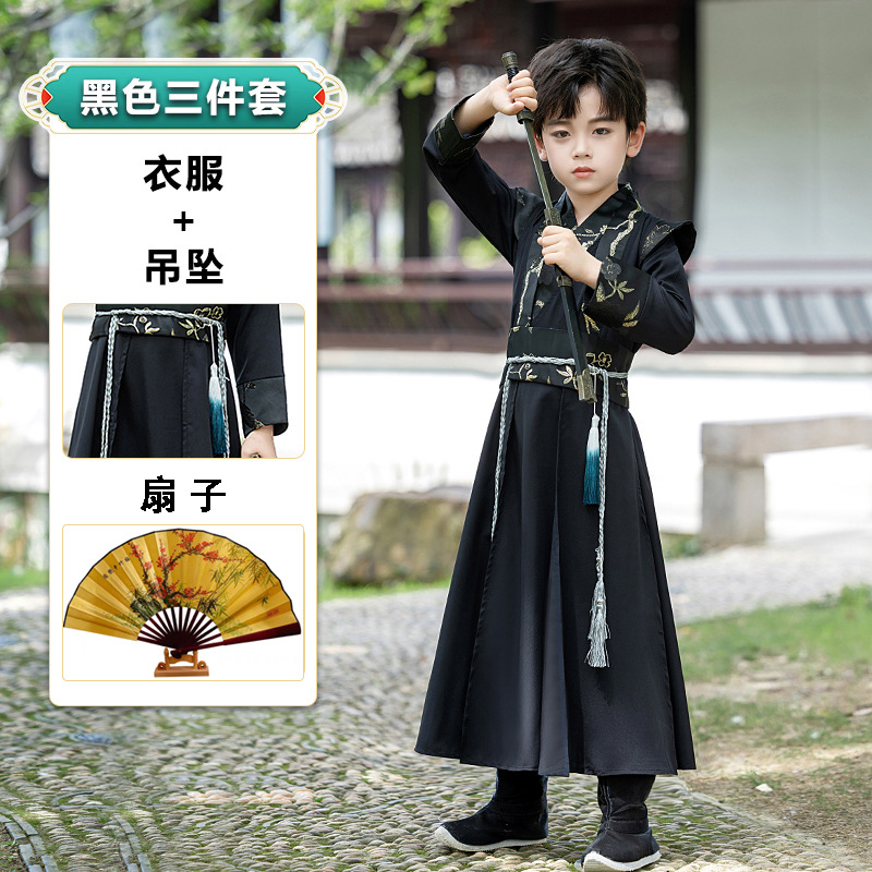 Trajes antiguos para niños, vestidos chinos, vestidos chinos, vestidos de primavera y verano, vestidos de rendimiento de tres caracteres