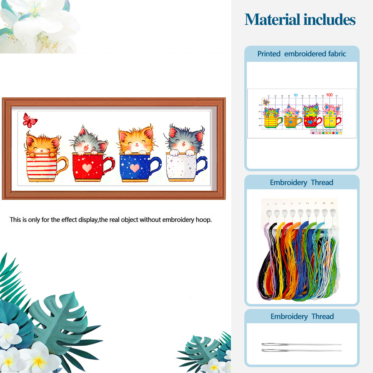 Cross-border diy material paquete de menú gato nuevo lindo animal dormitorio sala de estar diy bordado image 7