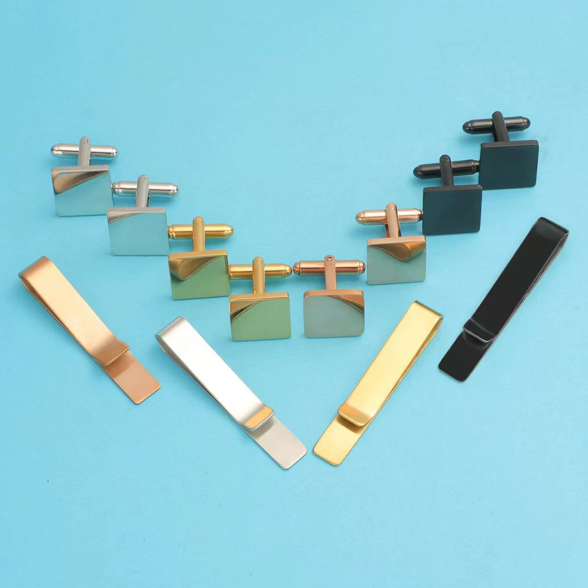 Tie stainless steel, metal set, creative accessory, European style