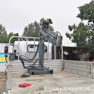厂家定制安装折臂式车载液压装卸吊机 白事运寿材下葬随车吊