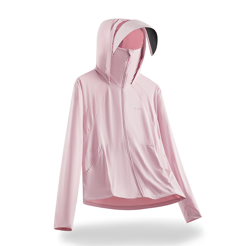 日焼け止め服UPF50紫外線防止皮膚服黒ゴムつばの涼感通気性の薄いコート夏の日焼け止め服の女性|undefined