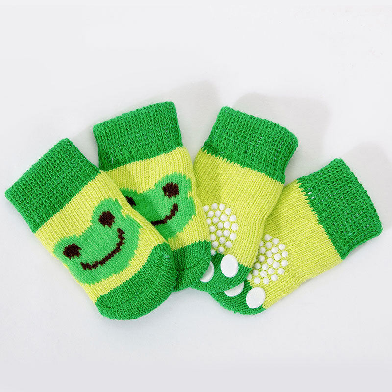 Calcetines para mascotas de otoño e invierno, calcetines antideslizantes con dibujos animados para perros, protectores para patas de perro, calcetines de algodón para perros pequeños tipo Teddy, suministros al por mayor. image 22