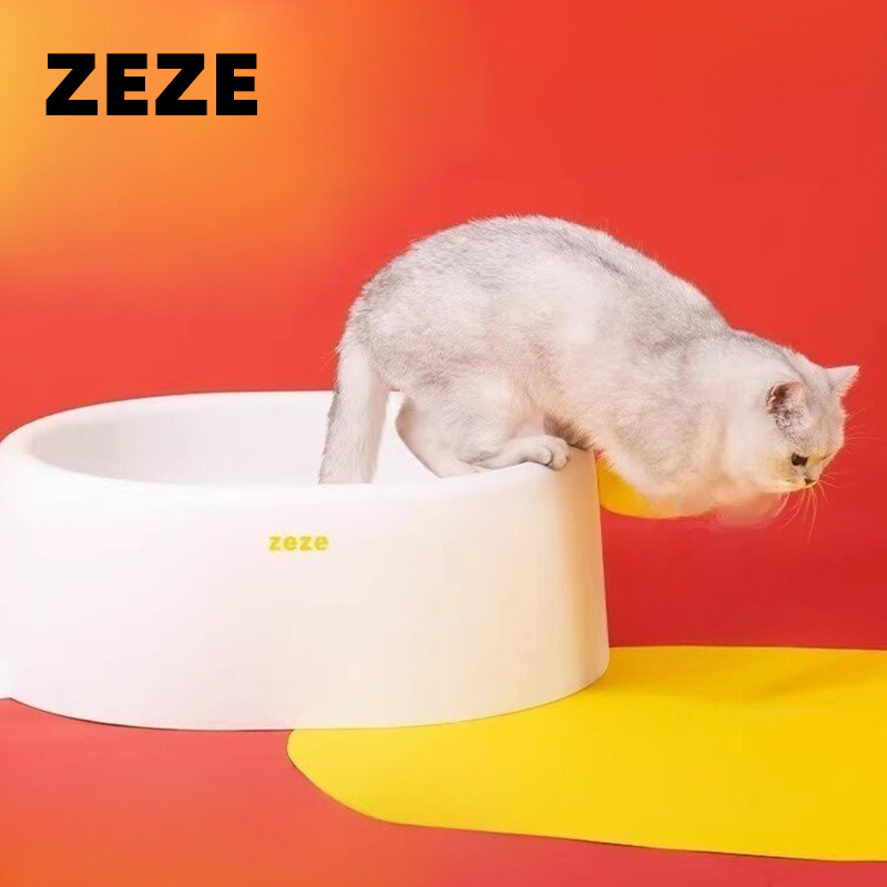 Zeze 고양이 쓰레기 상자 개방형 고양이 쓰레기 상자 고양이 화장실 초대형 고양이 쓰레기 상자 안티 스플래시 벤토나이트 고양이 쓰레기 상자