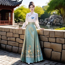 新中式中国风绣花上衣国风马面裙套装2025新款国风改良汉服女古装