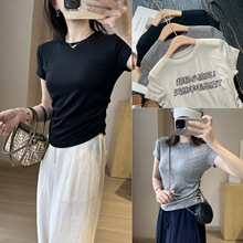 【超轻小凉风】小蛮腰T天丝羊毛显瘦直角肩收腰短袖短款薄T