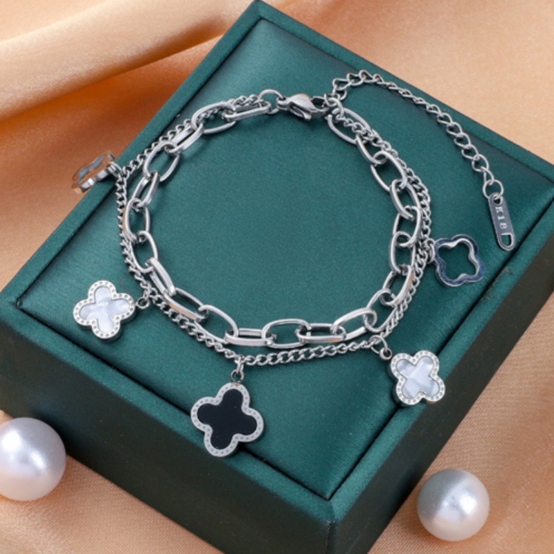 Corea del Sur Dongdaemun moda pulsera de acero de titanio nicho mujer diseño de acero inoxidable sensación de alta calidad joyas de pulsera transfronteriza universal