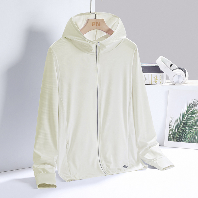Ropa de protección solar de seda helada MINGZUO para hombre, ropa de protección solar transpirable para pesca al aire libre en verano, chaqueta para mujer, protección solar y protección UV