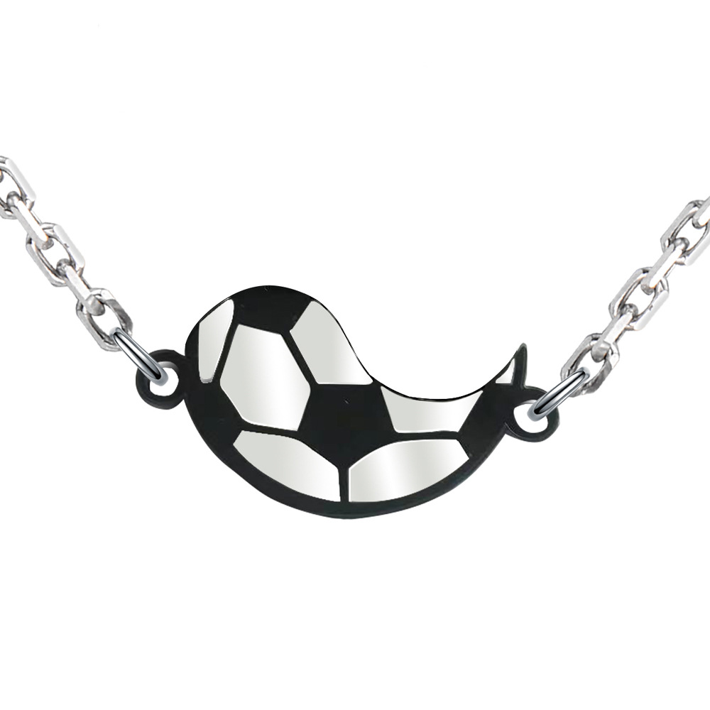 Mode Football Titan Stahl Polieren Halskette display picture 2