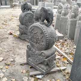 青石抱鼓石门墩石雕门口抱鼓石一对中式庭院青石小象门墩门档摆件