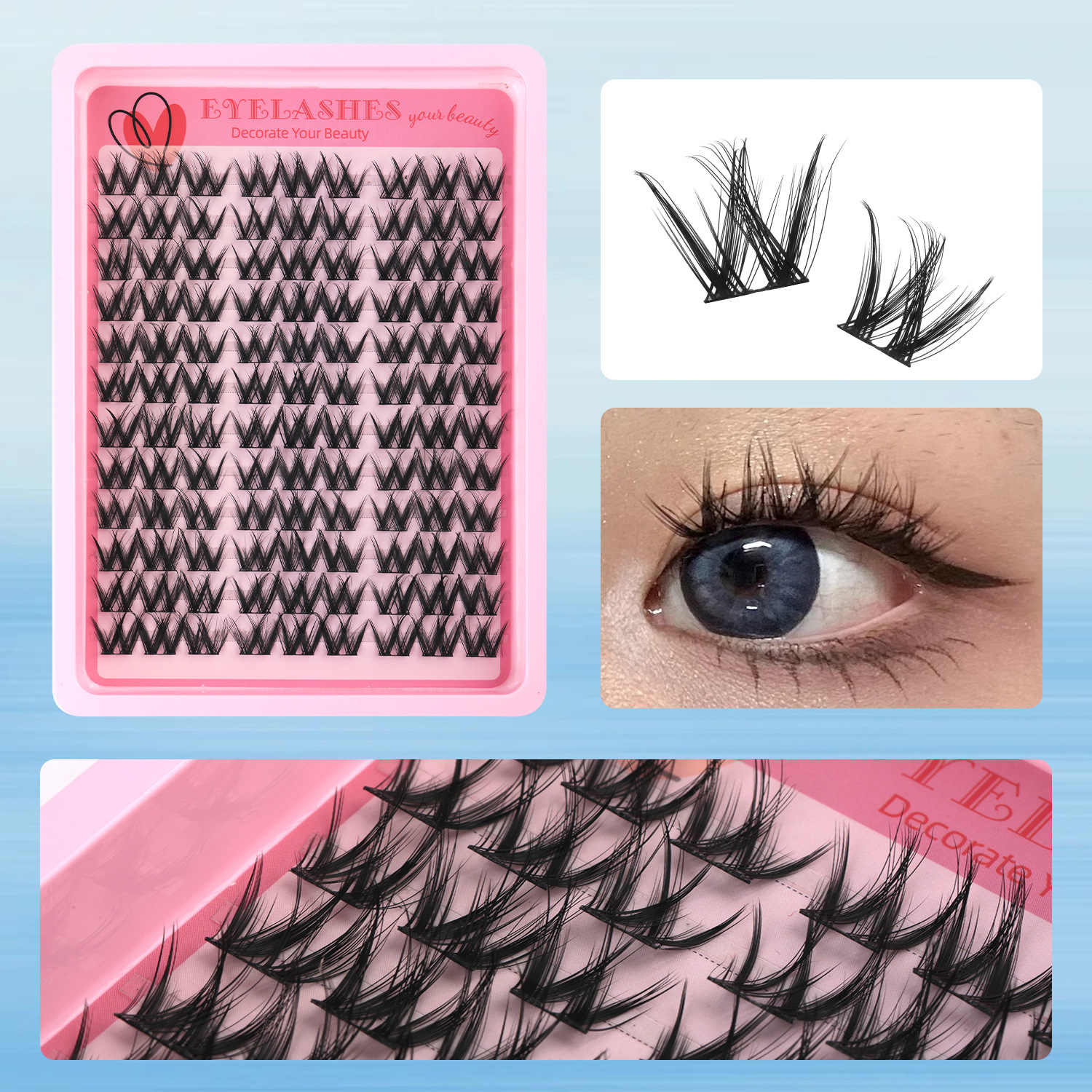 El comercio exterior transfronterizo estadounidense Fairy Pike Terrier Natural False Lash Set 10 - 16mm ojos redondos ampliados