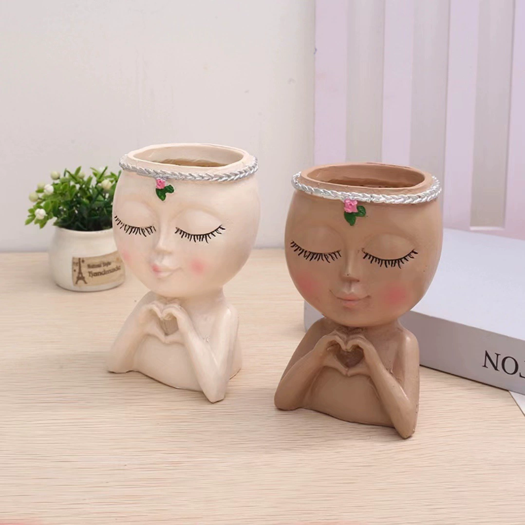 Креативные декоративные украшения для дома, сада и двора: полувысокие горшки для суккулентов и цветов из смолы, трансграничные товары.