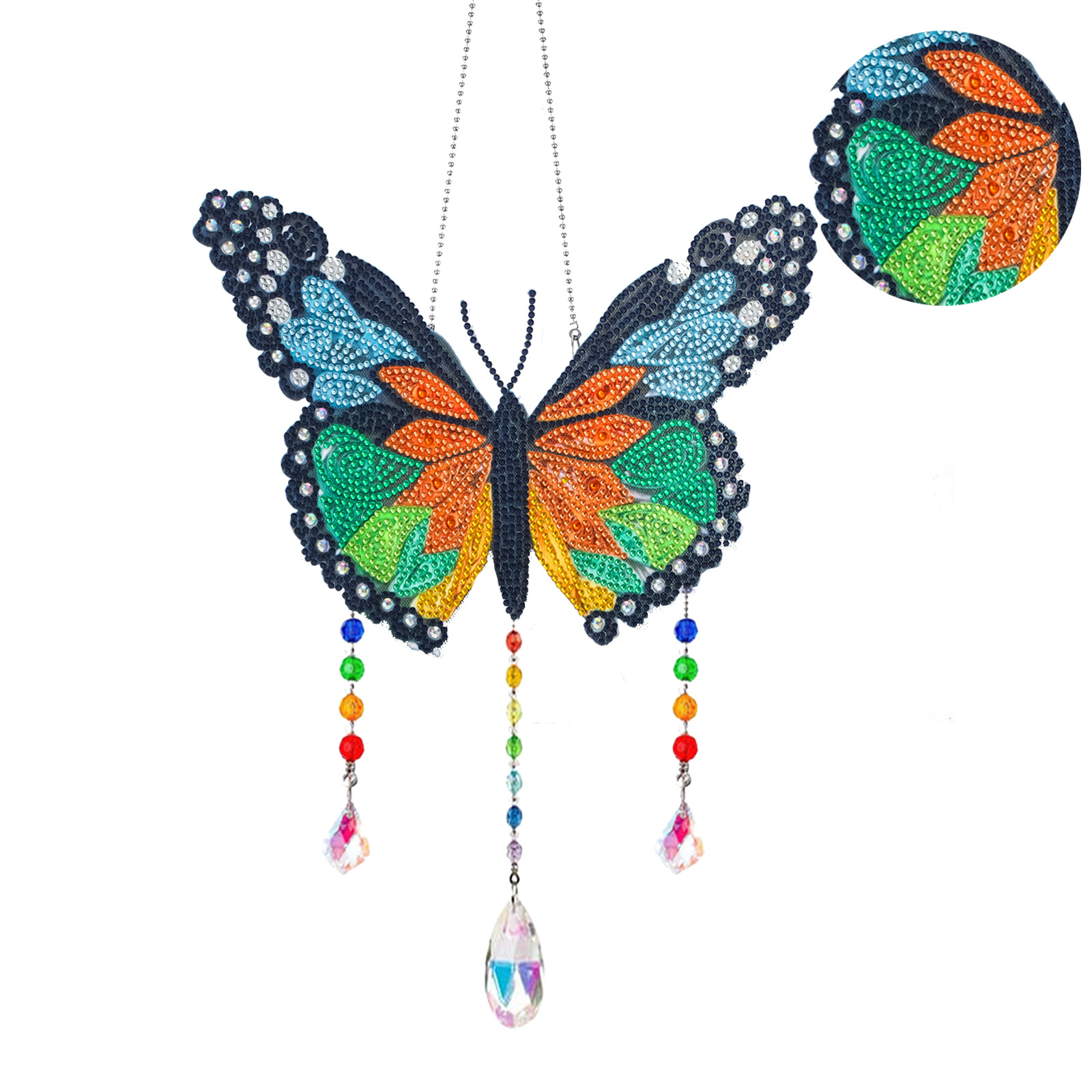 Diamante pintura Amazon transfronteriza DIY adornos de Navidad marca llena de diamantes 5d cristal mariposa diamante pintura viento carillones Decoración