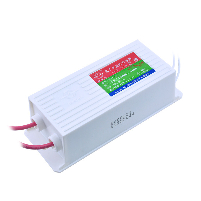 虹霸电源HB-C06霓虹灯电子变压器镇流器6KV 30mA负载2-6米60W电源