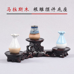 5YA1 solid wood carved stone crafts ornaments tree root base solid wood teapot vase succulent bonsai stand