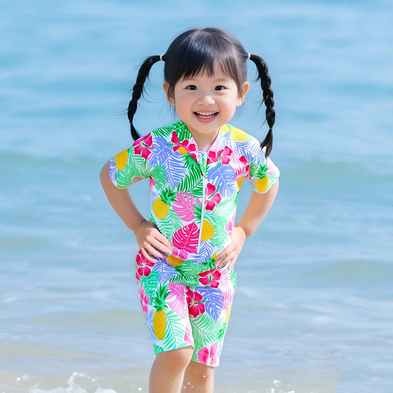 Traje de baño mono de los niños protección solar traje de surf bebé coreano dibujos animados niños traje de baño de vacaciones