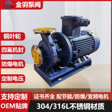 ISWB80-200B卧式防爆管道离心泵 ISWY80-200B柴油汽油防爆油泵