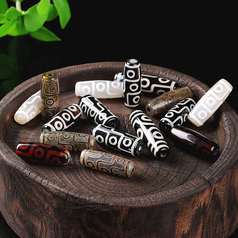 Black agate Dzi beads, three-eyed and nine-eyed beads, loose beads for bracelets, Xizang-style decorative accessories, DIY bracelet beads, wholesale Black agate Dzi beads, three-eyed and nine-eyed beads, loose beads for bracelets, Xizang-style decorative accessories, DIY bracelet beads, wholesale