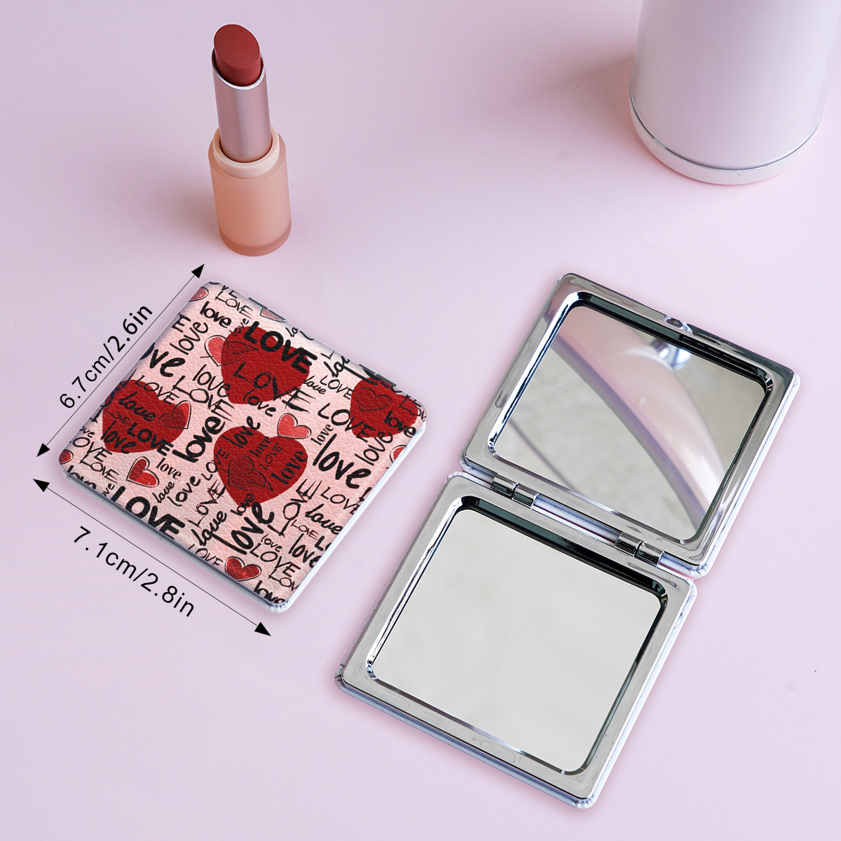 Espejo de maquillaje portátil plegable de dibujos animados de escritorio para niñas dormitorio de estudiantes espejo de maquillaje para el hogar espejo pequeño