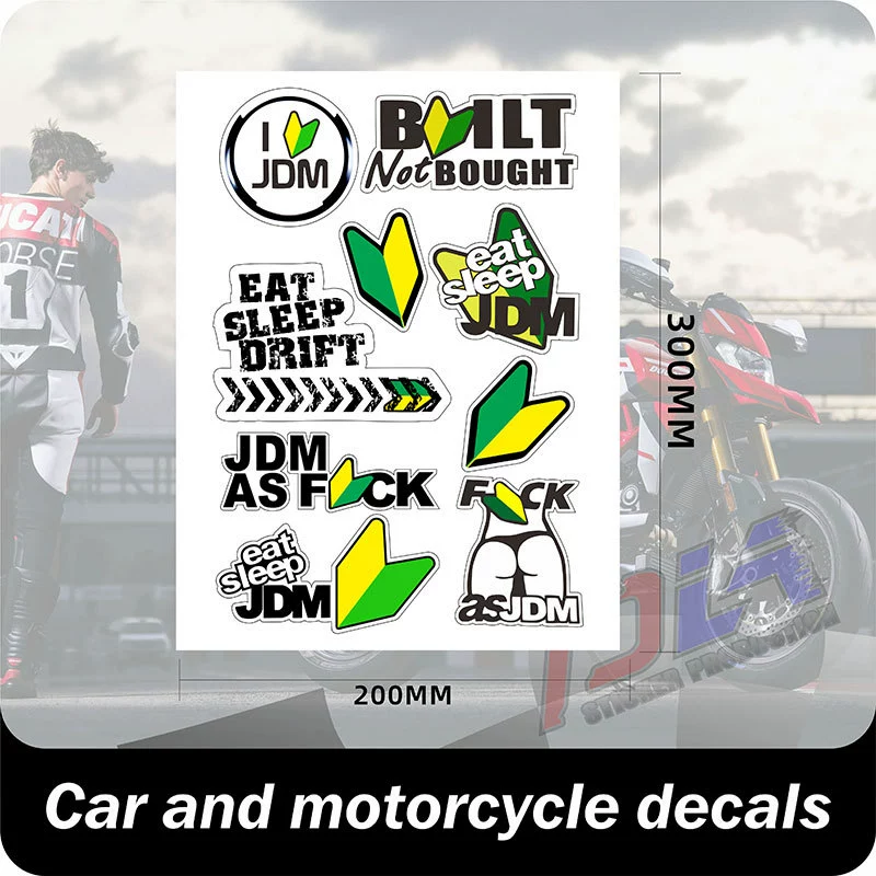 Подходят для персонализированной анимации JDM, наклейки для украшения кузова автомобиля, наклейки для украшения мотоцикла, модные декоративные наклейки в стиле мультфильм