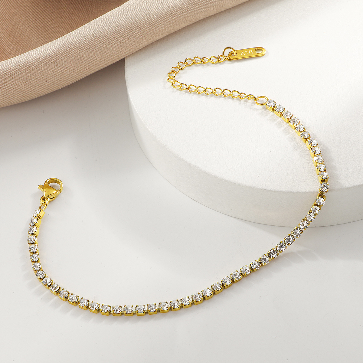 European and American Cross-border Ins Style Super Flash Full Diamond Zircon Bracelet Light Luxury Exquisite All-match Bracelet Women's Elegant High-end New Style