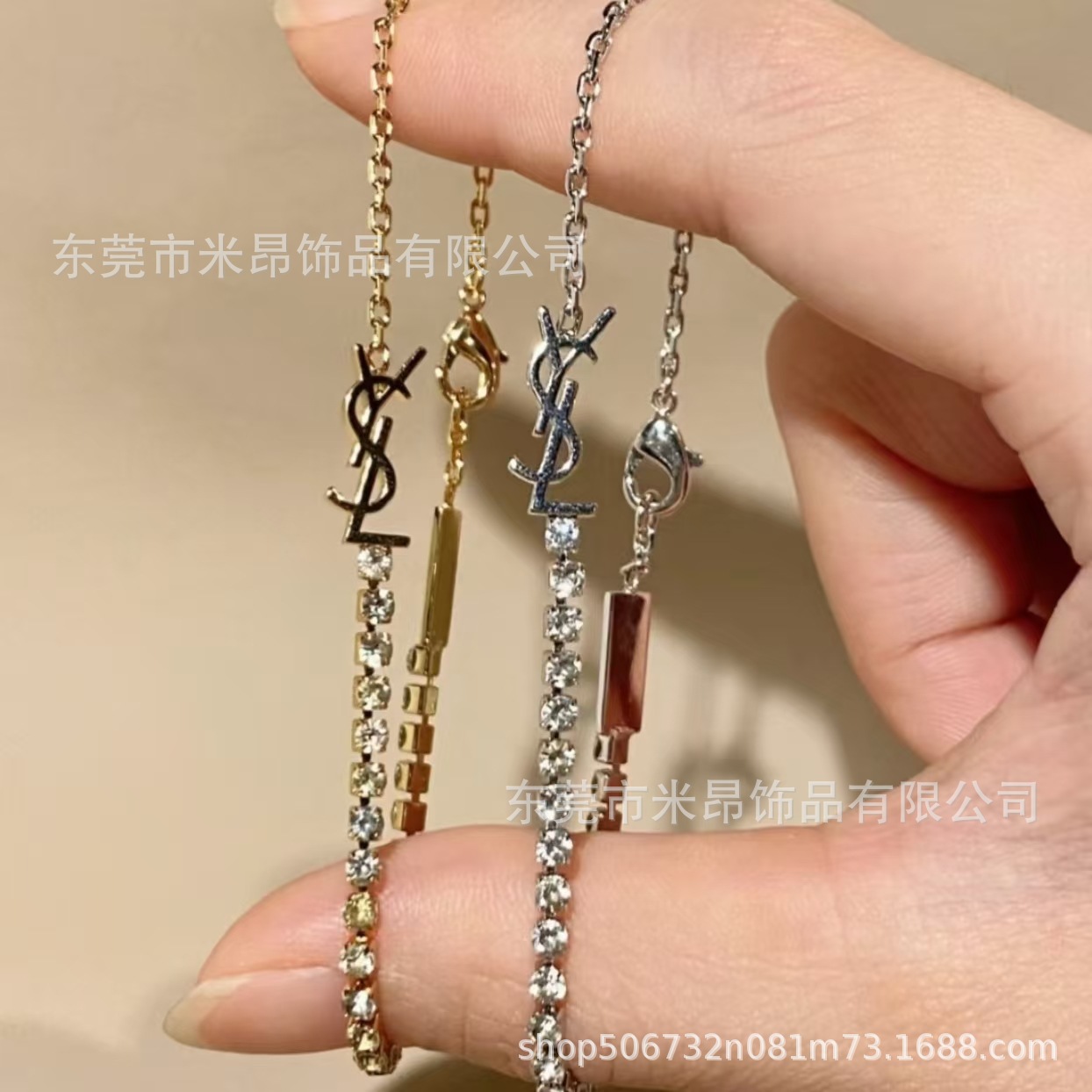 Saint Family Y Letter Correct Classic Splicing Half Diamond Bracelet for Women, Light Luxury Versatile High Version Exquisite Y Family Series Bracelet