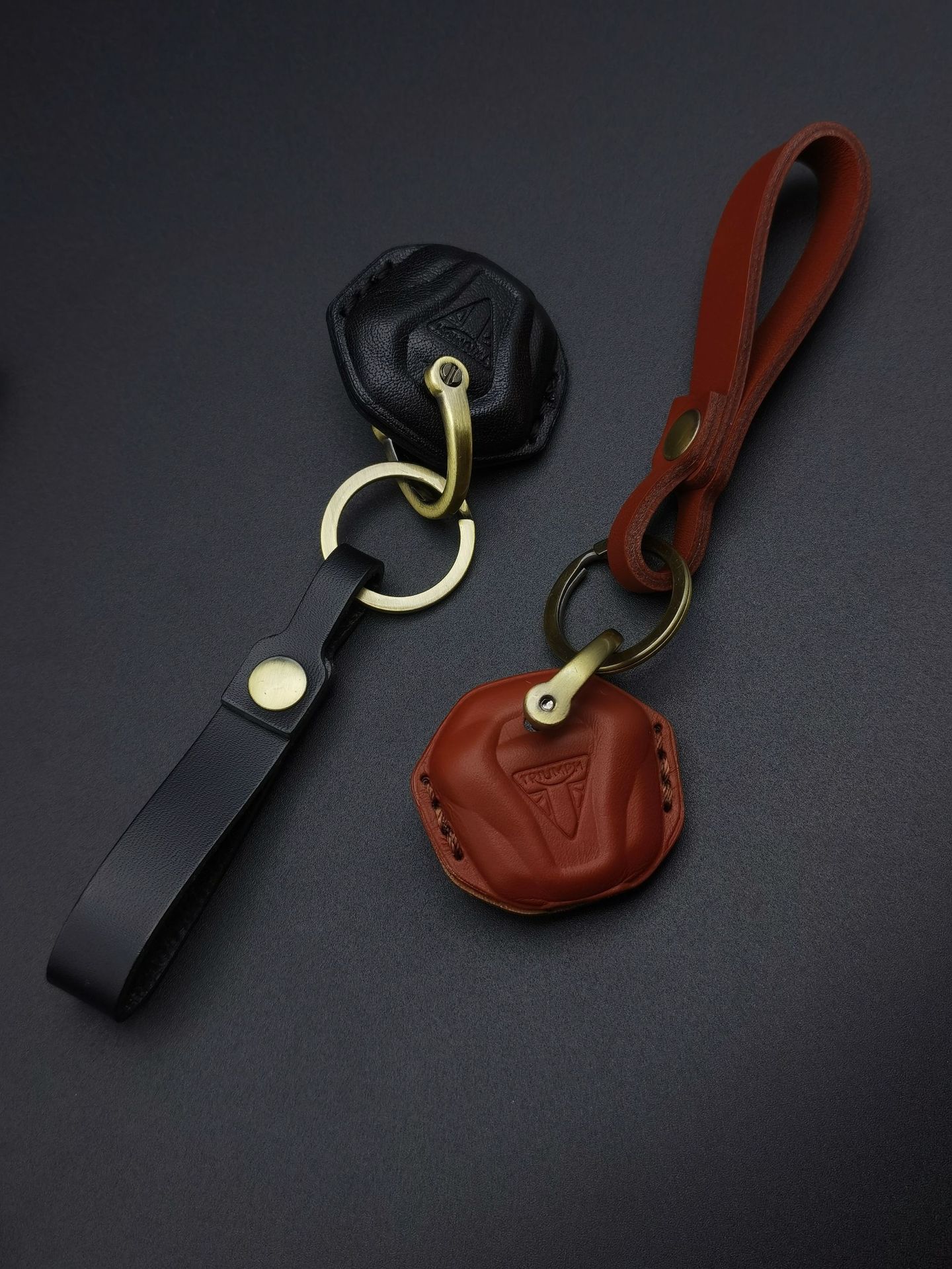 Genuine Leather Key Case for Triumph T100 Motorcycle T120