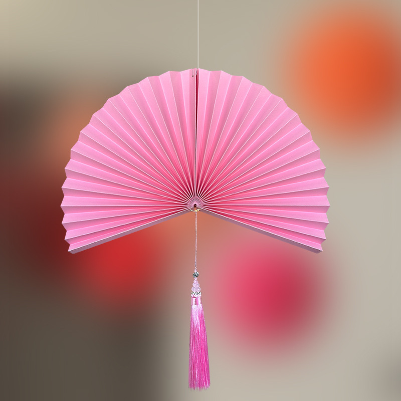 纸花扇折扇婚礼装饰手工纸扇花立体拉花派对结婚新房婚房布置装饰|undefined