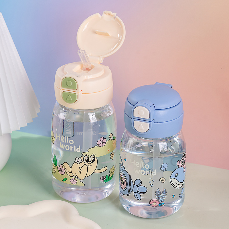 Yitong simple taza de agua de doble uso ecológica taza portátil de alto valor con taza de paja taza de regalo de verano para niños taza de mano