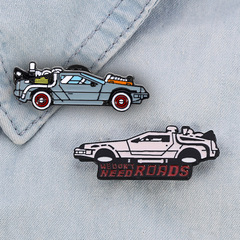 Cross-border bestseller Cartoon Ghostbusters to the Future Car Pin Personalized Metal Badges Bag Accessories