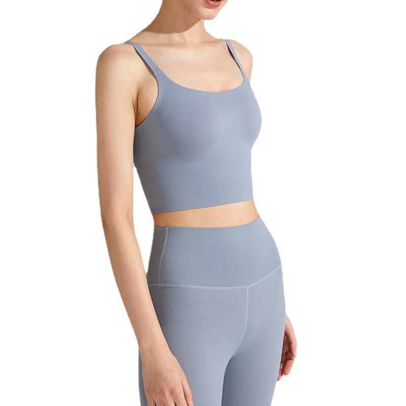 High-end fit lycra ropa interior deportiva de las mujeres de secado rápido transpirable fitness belleza espalda Correa nude yoga chaleco