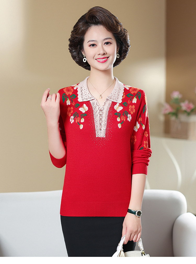 E5938 1000K ÁO LEN NỮ TAIRYA ÁO LEN MÙA XUÂN THU ĐÔNG TRUNG NIÊN KÍN CỔ THỜI TRANG NỮ G03 SẢN PHẨM MỚI