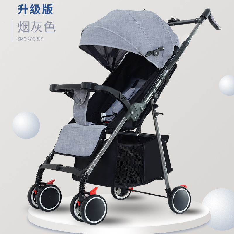 Cochecito de bebé portátil de dos vías de un clic plegable amortiguador 0 a 3 años de edad bebé excursión simple paraguas cochecito