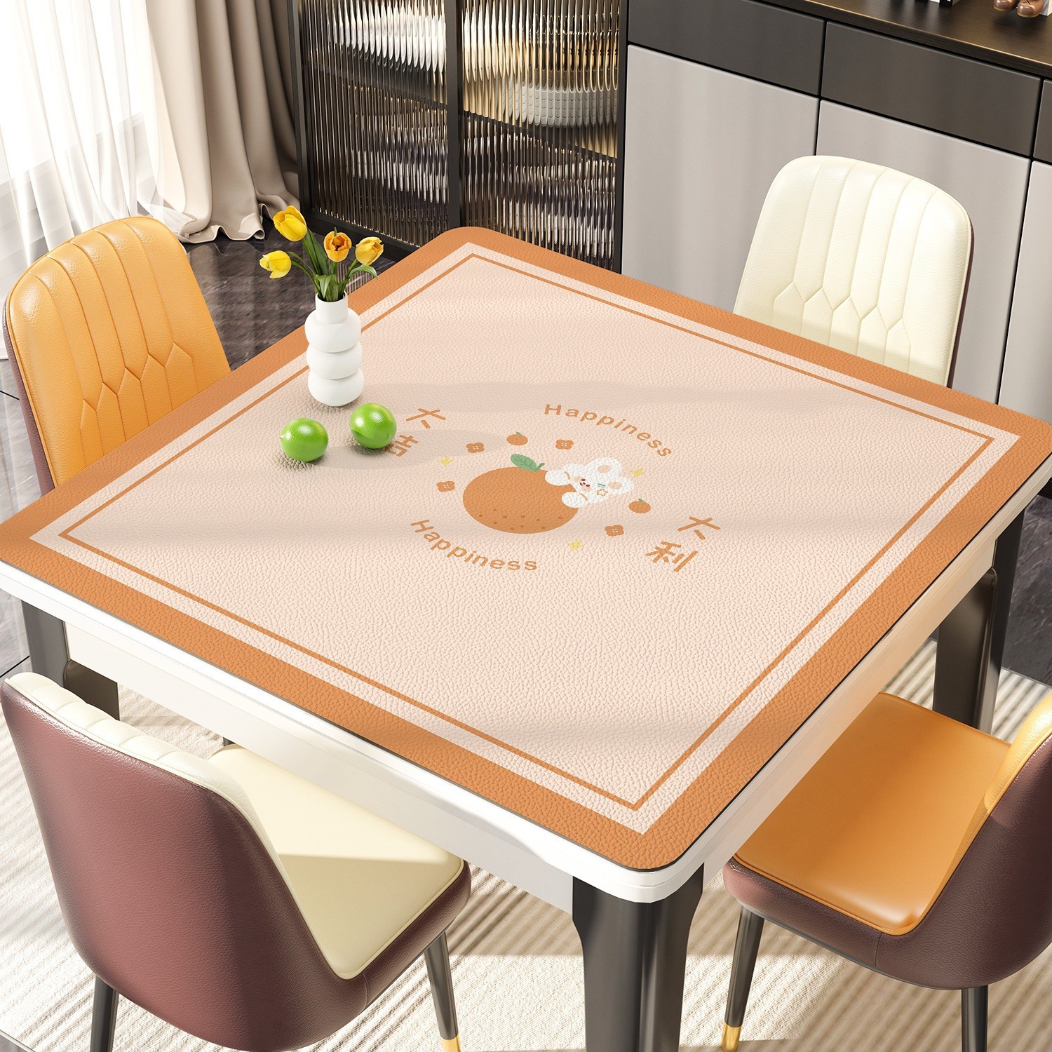 Square Dining Table Mat, No-Wash, Oil-Proof, Waterproof Square Tablecloth, Pvc, Light Luxury, High-End Feel, Table Protection, Coffee Table Mat