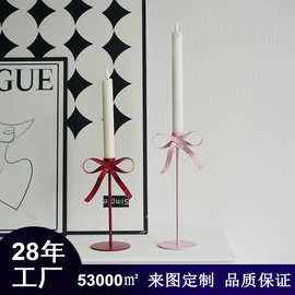 现货工厂直销跨境热卖蝴蝶结造型烛台家居装饰圣诞节蜡烛台