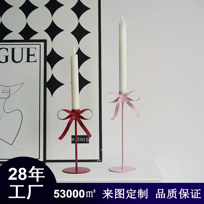 现货工厂直销跨境热卖蝴蝶结造型烛台家居装饰玻璃烛台香薰蜡烛杯