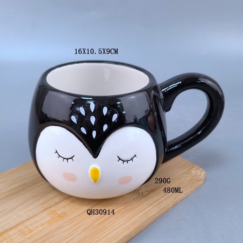 Caricatura encantadora taza de cerámica, taza de regalo, taza de cereal para el desayuno, taza de leche