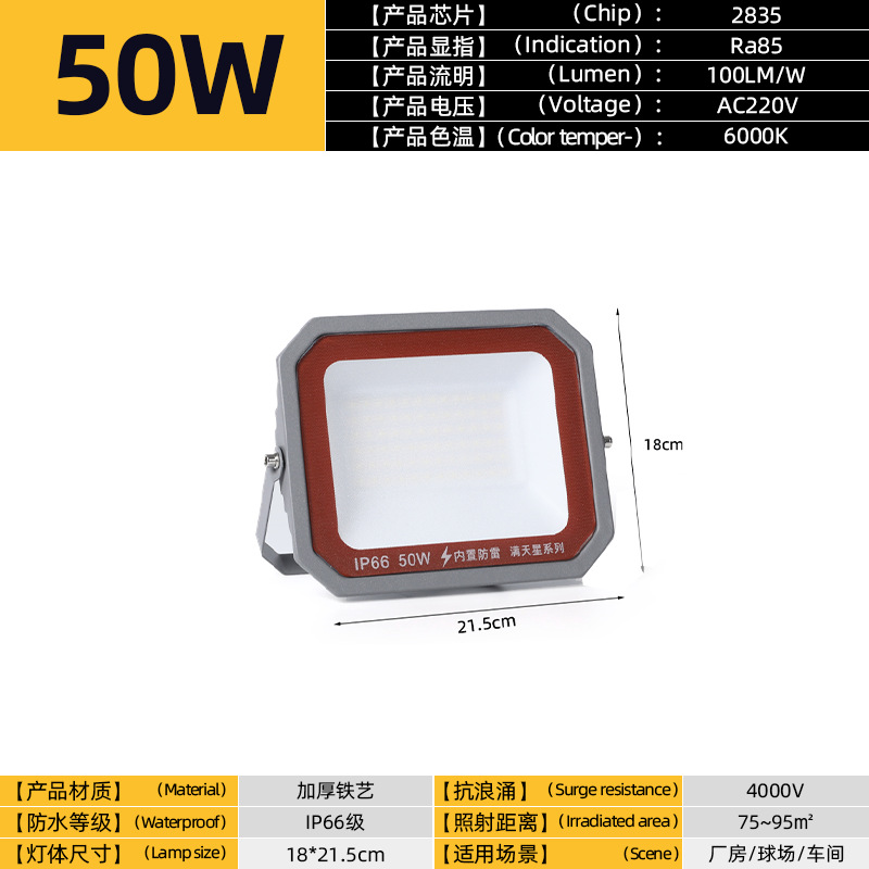 Reflectores LED para exteriores, impermeables, para obras de construcción, luces de búsqueda para grandes áreas, iluminación para fábricas y talleres, venta al por mayor.