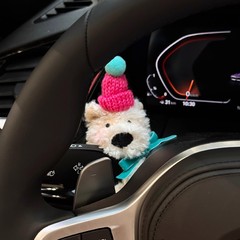 雑草の子犬の自動車の懐の段の装飾のペンダントの内装のワイパーの回転ランプの自動車のかわいい車の車の小さい置物の女性