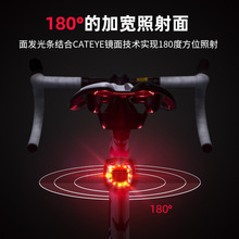 新款 自行车USB充电尾灯山地车灯安全警示灯头盔灯便携式防水尾灯
