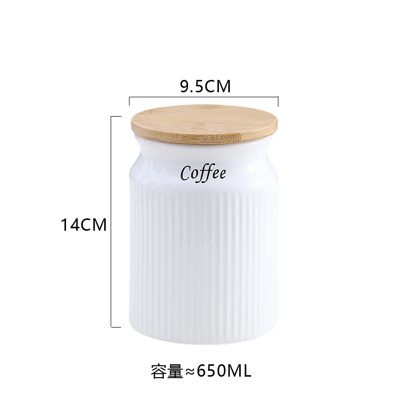 シンプルな純色密封貯蔵タンク食品用収納タンク雑穀貯蔵タンクコーヒー缶セラミック缶容器|undefined