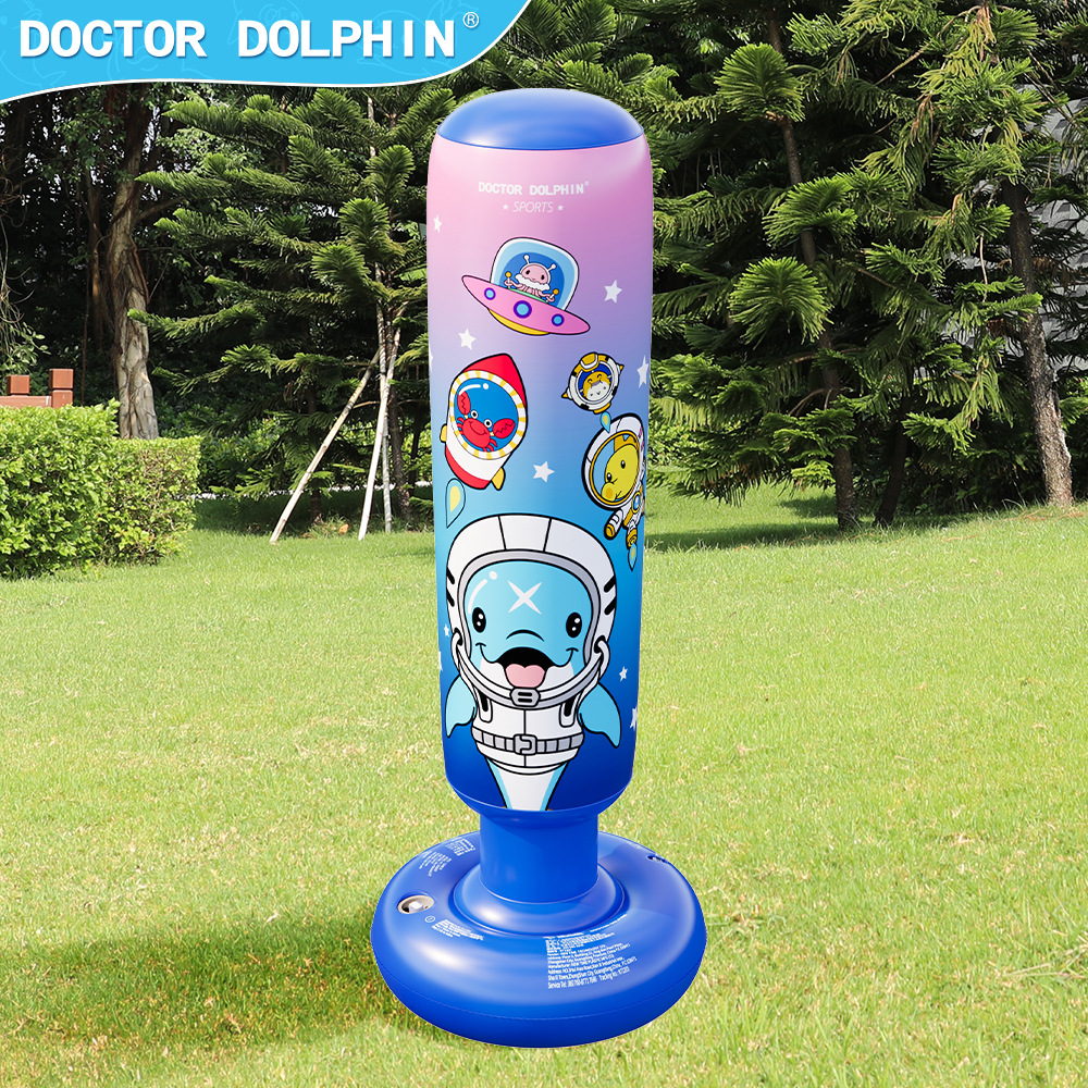 Doctor Dolphin | Vaso inflable para niños 120cm columna de boxeo para niños columna de boxeo inflable Vaso de boxeo rojo