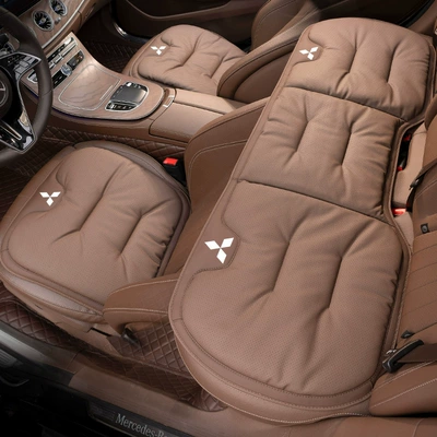 Car Interior Seat Car Supplies: Waist support - type-c-front-and-rear-seat-cushions-three-piece-set-chestnut-brown-mitsubishi